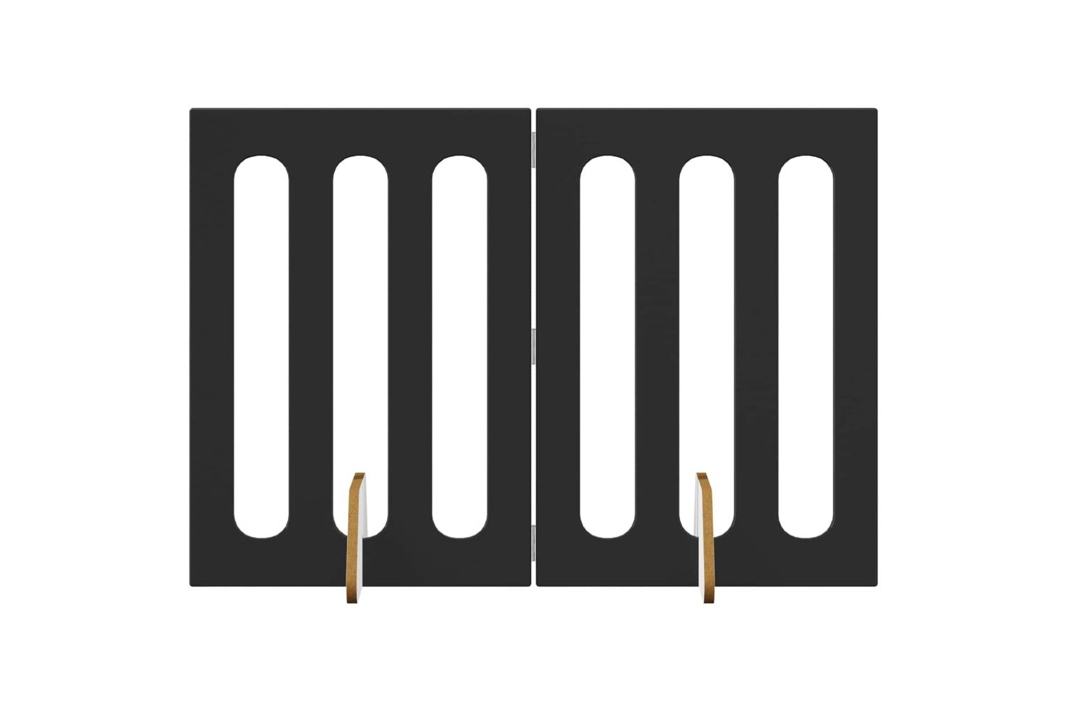 Vidaxl Folding Pet Fence 2 Pcs Black Oak 1005 X 38 X 70 Cm