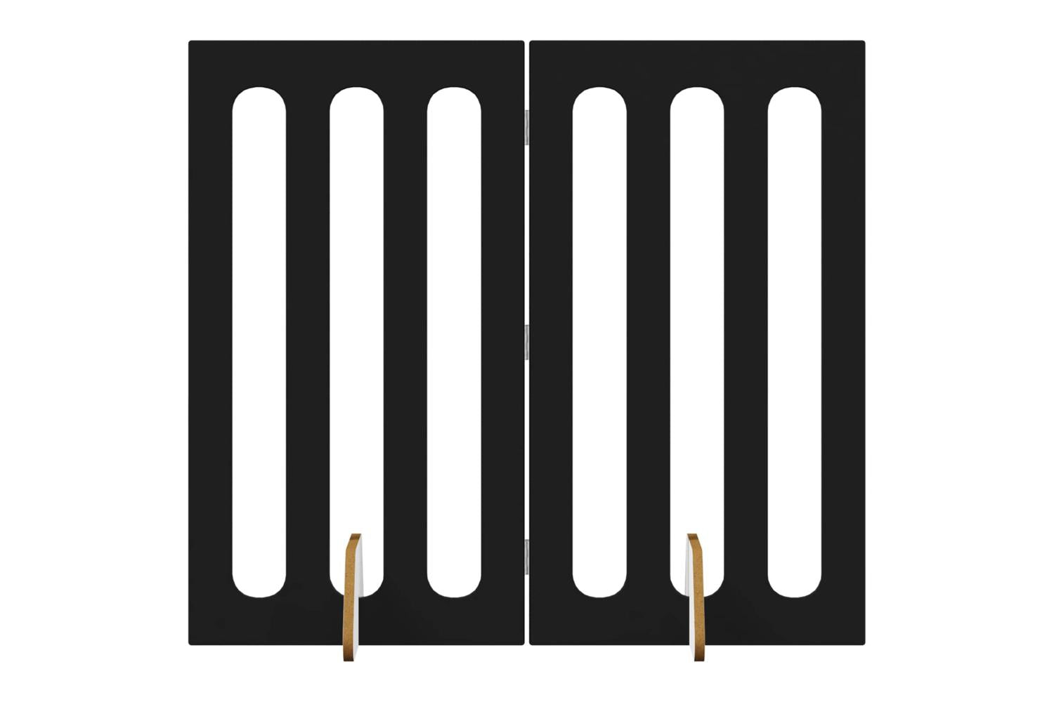 Vidaxl Folding Pet Fence 2 Pcs Black Oak 1005 X 38 X 90 Cm