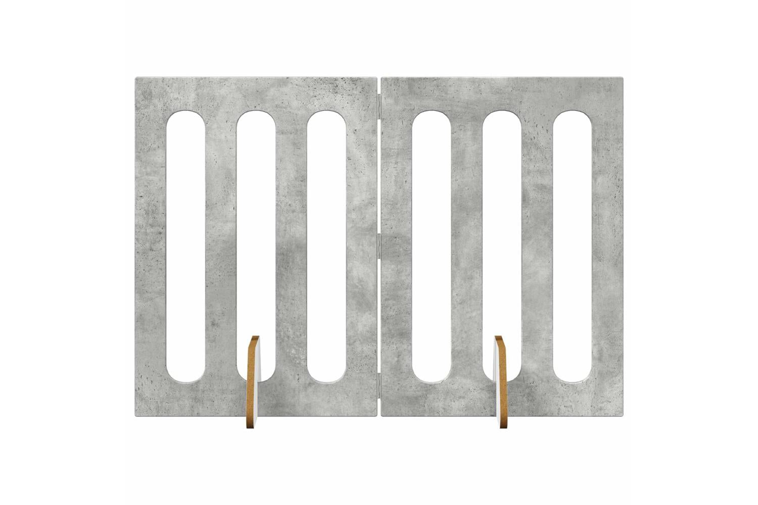 Vidaxl Folding Pet Fence 2 Pcs Concrete Grey 1005 X 38 X 70 Cm