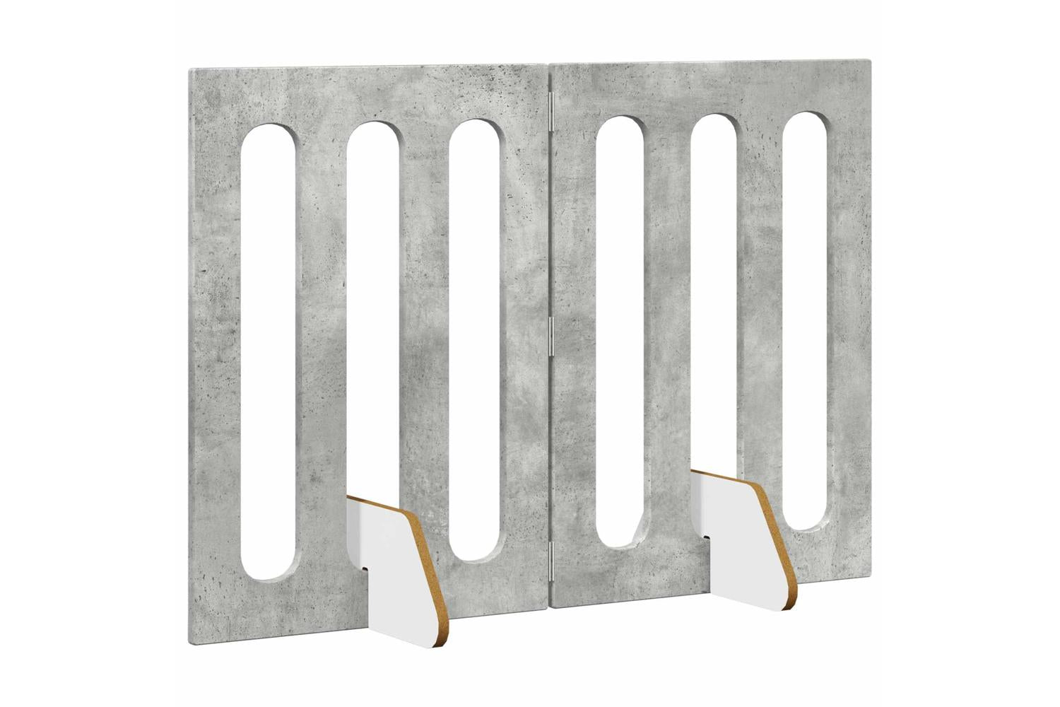 Vidaxl Folding Pet Fence 2 Pcs Concrete Grey 1005 X 38 X 70 Cm-3