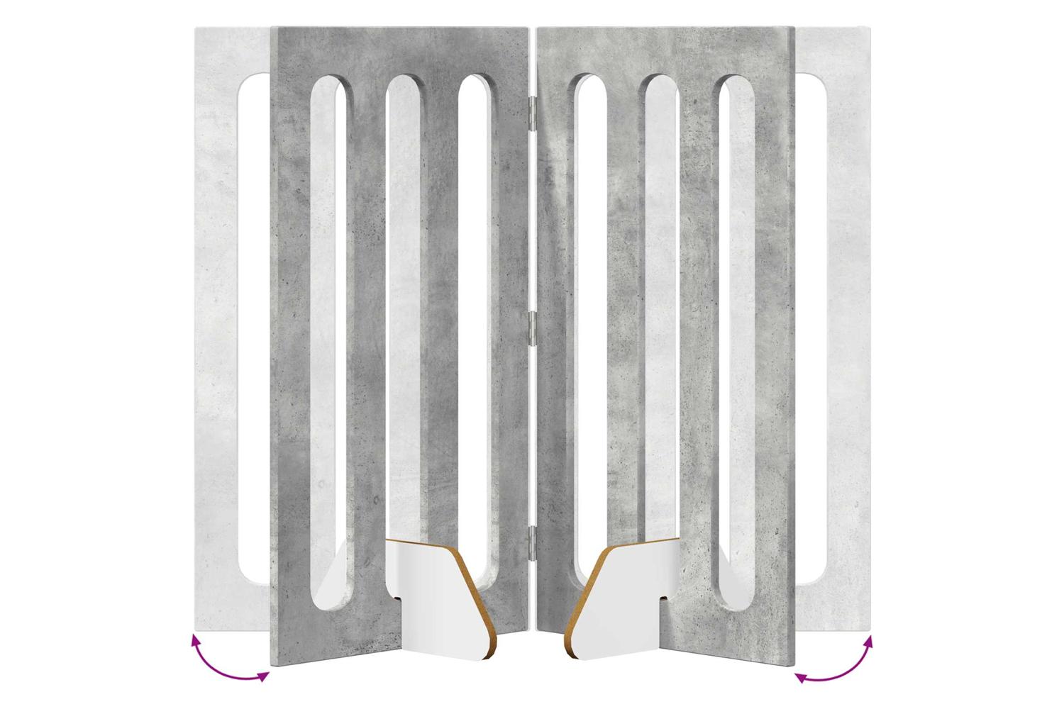 Vidaxl Folding Pet Fence 2 Pcs Concrete Grey 1005 X 38 X 90 Cm-7