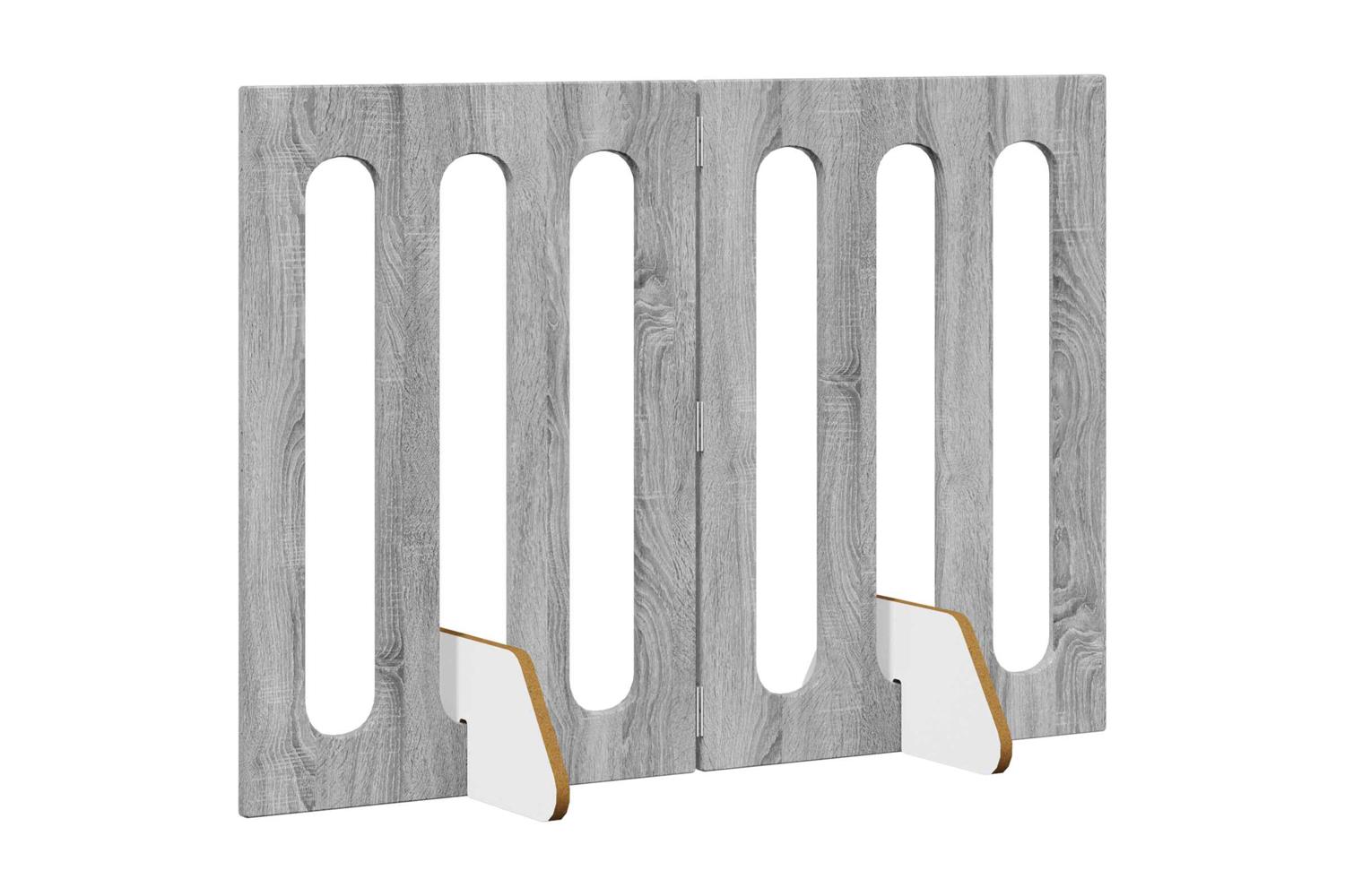 Vidaxl Folding Pet Fence 2 Pcs Grey Sonoma 1005 X 38 X 70 Cm-3