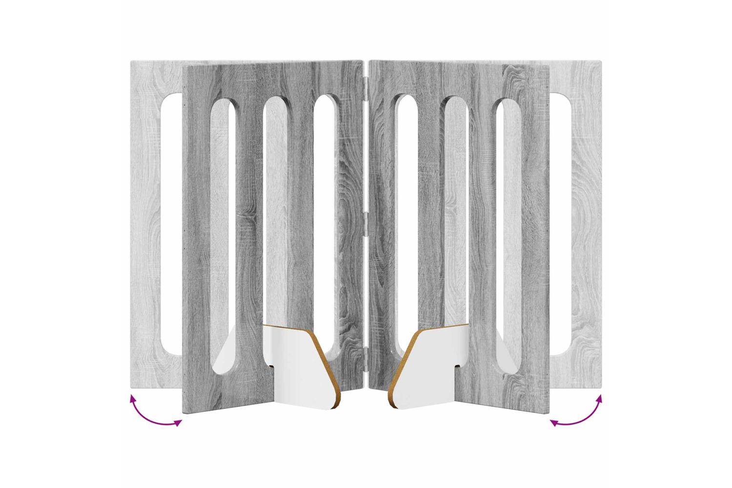 Vidaxl Folding Pet Fence 2 Pcs Grey Sonoma 1005 X 38 X 70 Cm-7