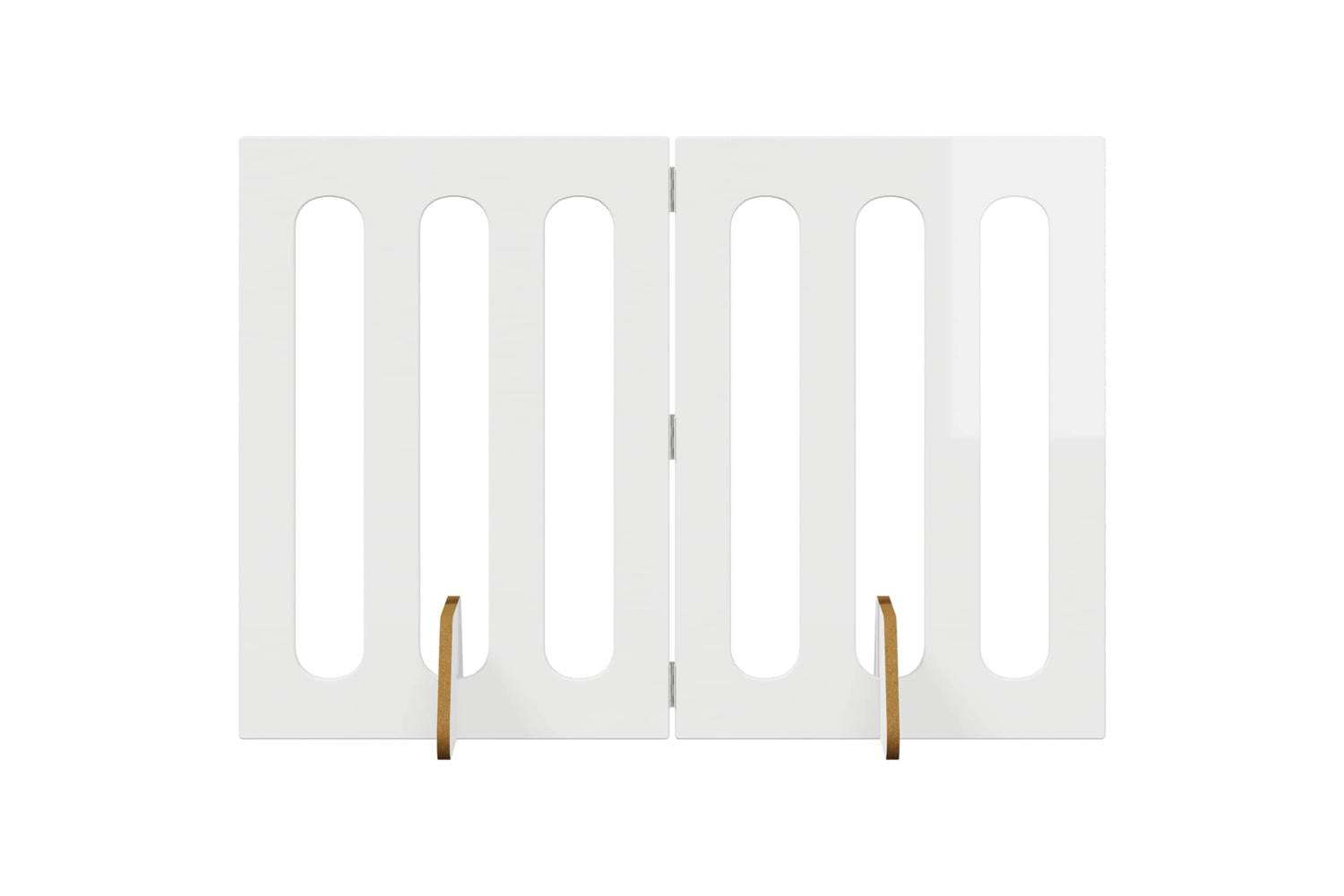 Vidaxl Folding Pet Fence 2 Pcs High Gloss White 1005 X 38 X 70 Cm-2