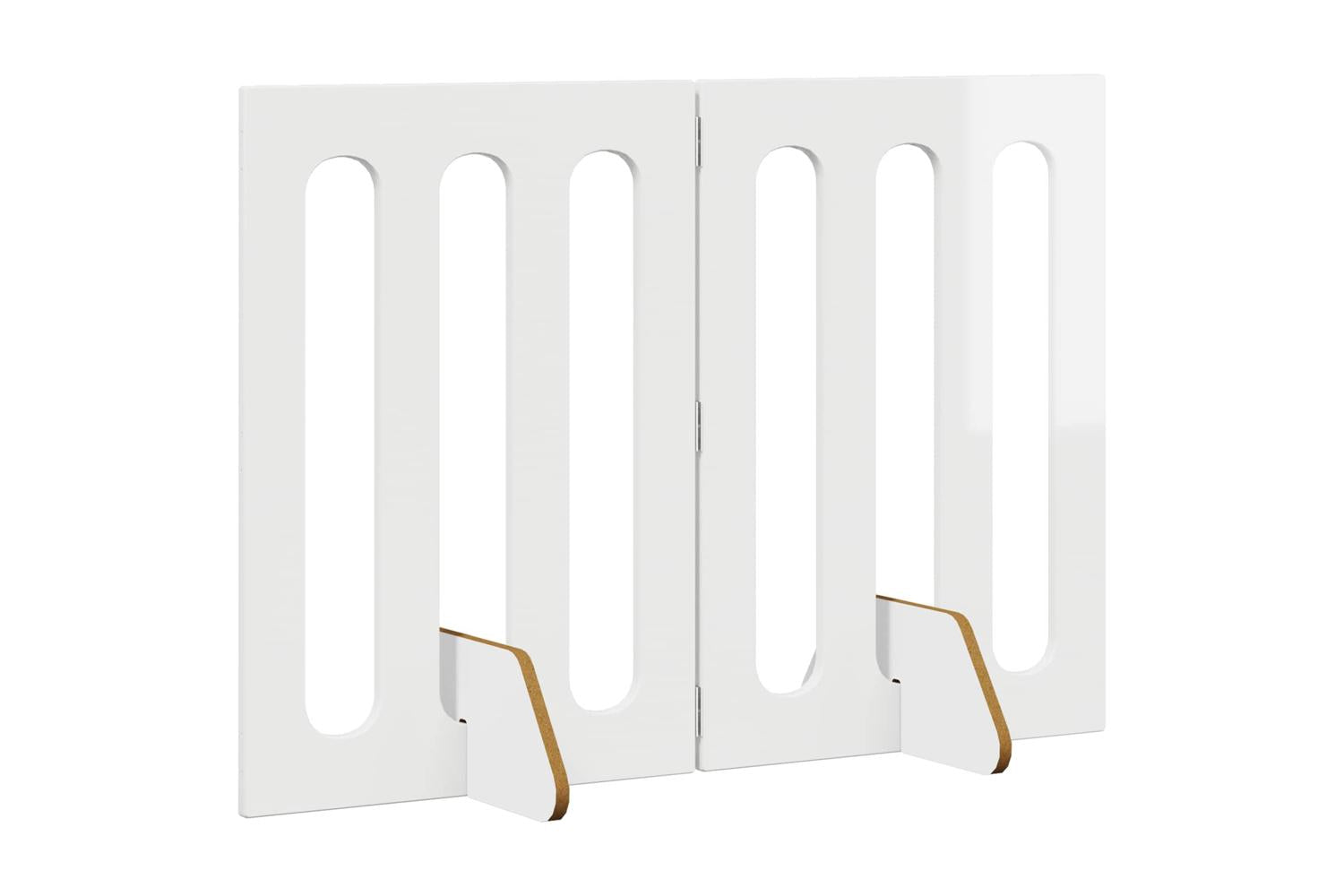 Vidaxl Folding Pet Fence 2 Pcs High Gloss White 1005 X 38 X 70 Cm-3