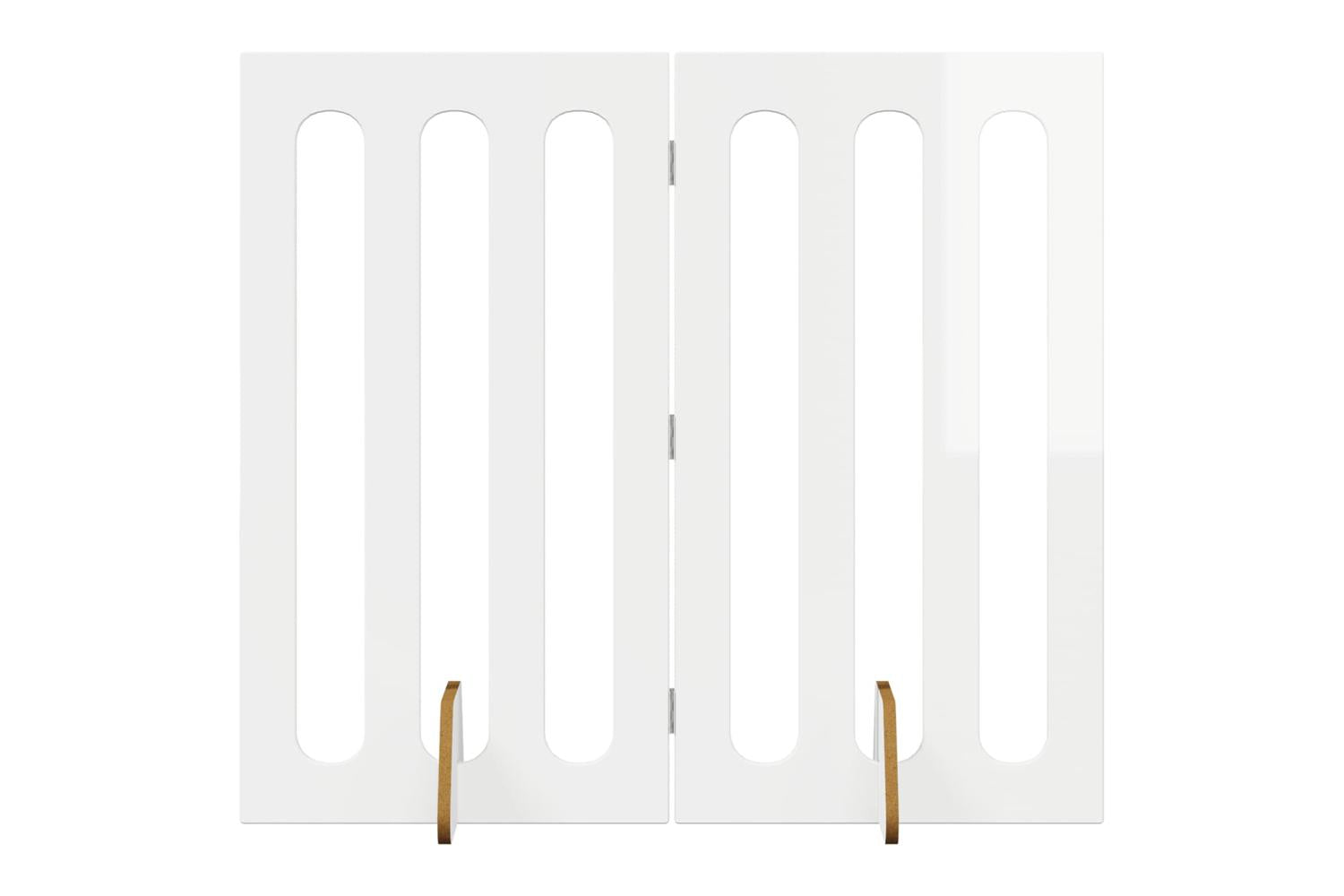 Vidaxl Folding Pet Fence 2 Pcs High Gloss White 1005 X 38 X 90 Cm-2
