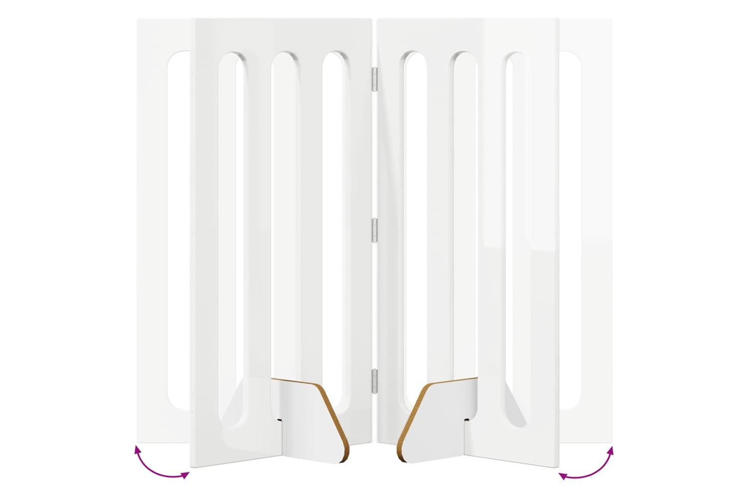 Vidaxl Folding Pet Fence 2 Pcs High Gloss White 1005 X 38 X 90 Cm-7