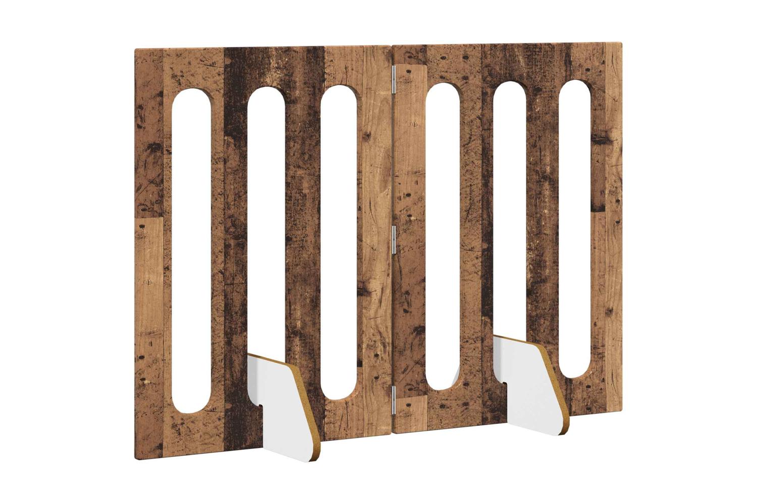 Vidaxl Folding Pet Fence 2 Pcs Oak Wood 1005 X 38 X 70 Cm-3