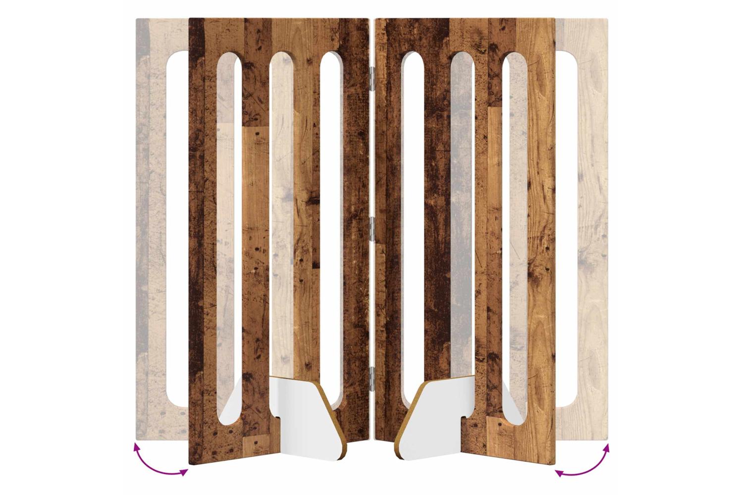 Vidaxl Folding Pet Fence 2 Pcs Oak Wood 1005 X 38 X 90 Cm-7