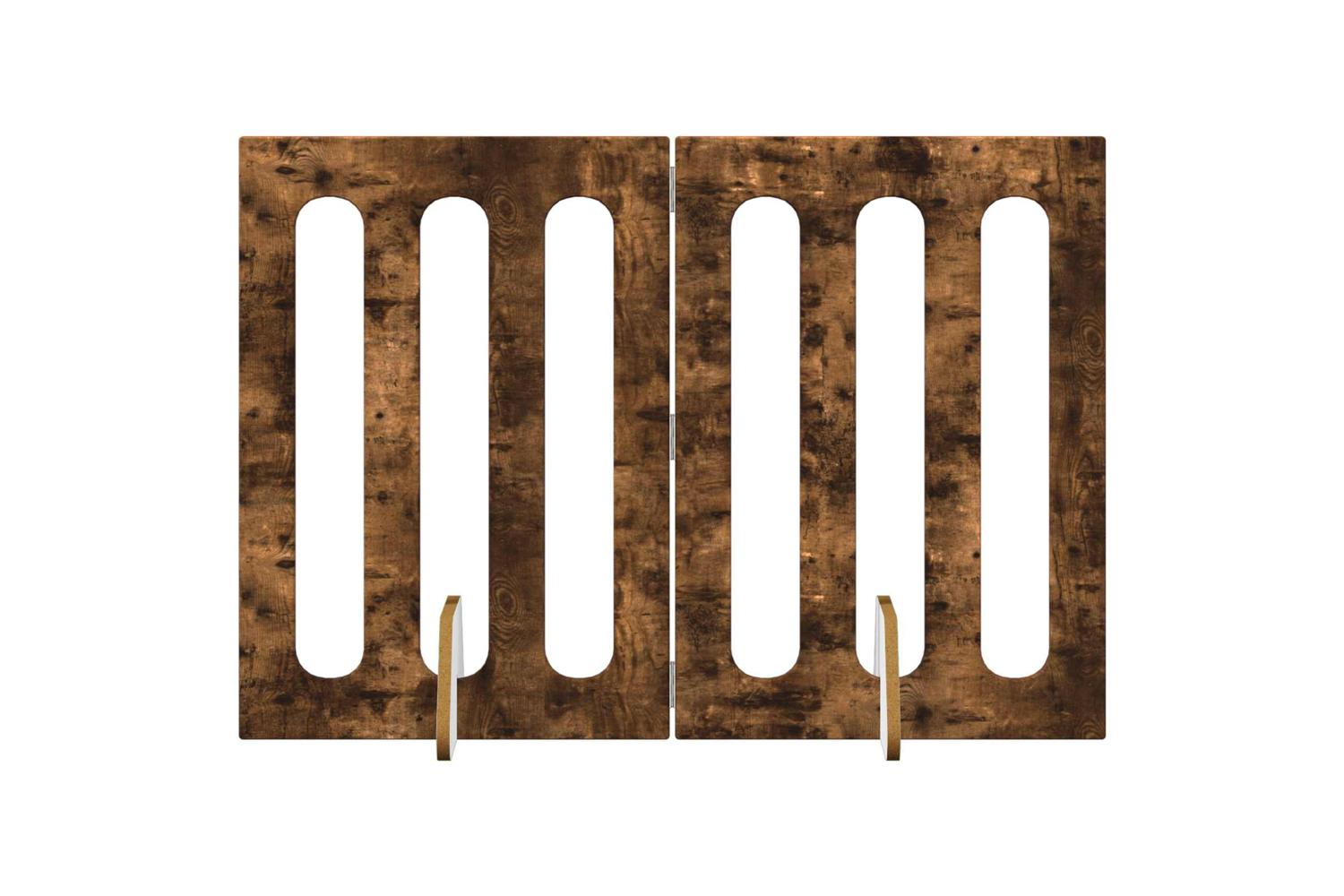 Vidaxl Folding Pet Fence 2 Pcs Smoked Oak 1005 X 38 X 70 Cm