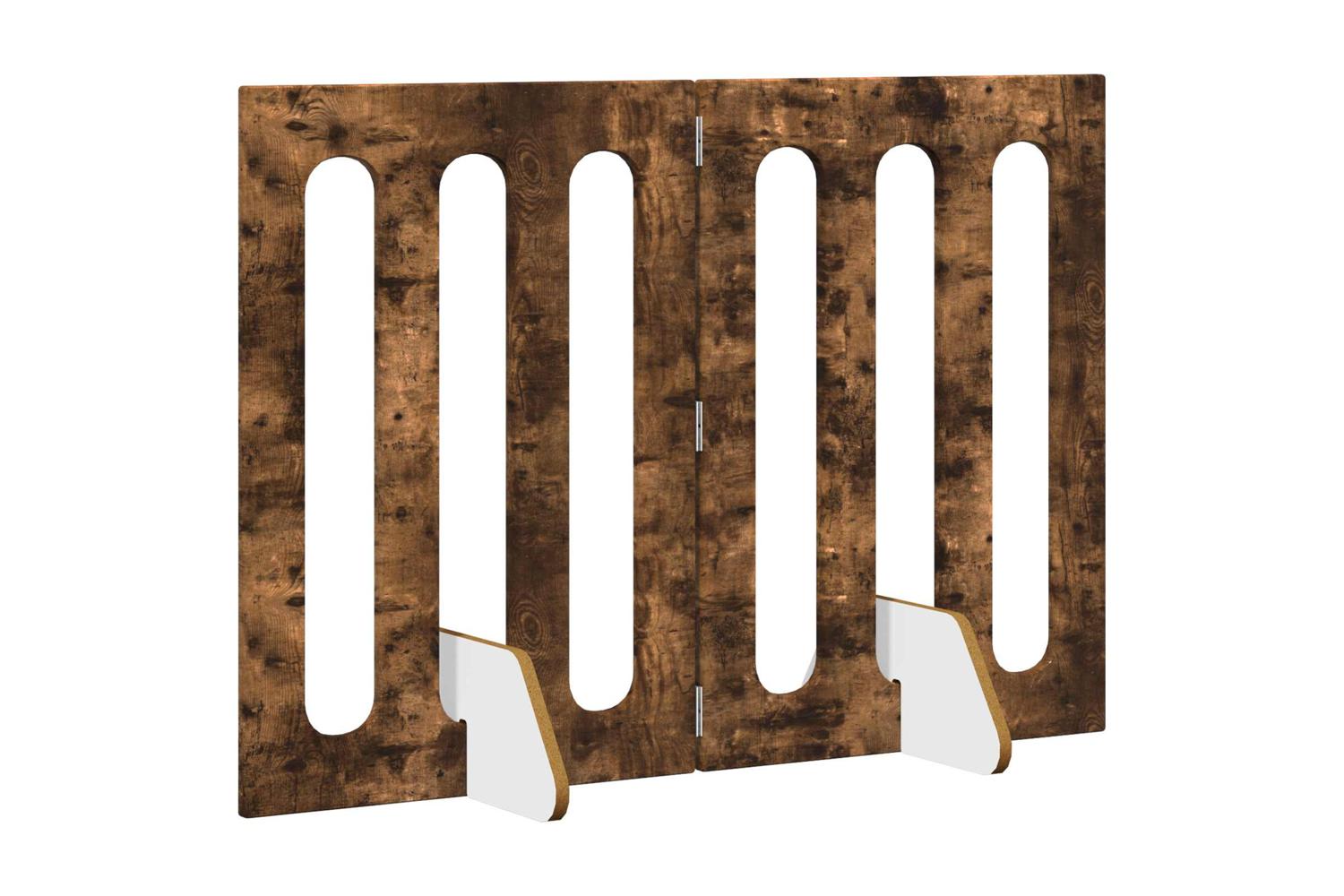 Vidaxl Folding Pet Fence 2 Pcs Smoked Oak 1005 X 38 X 70 Cm-3
