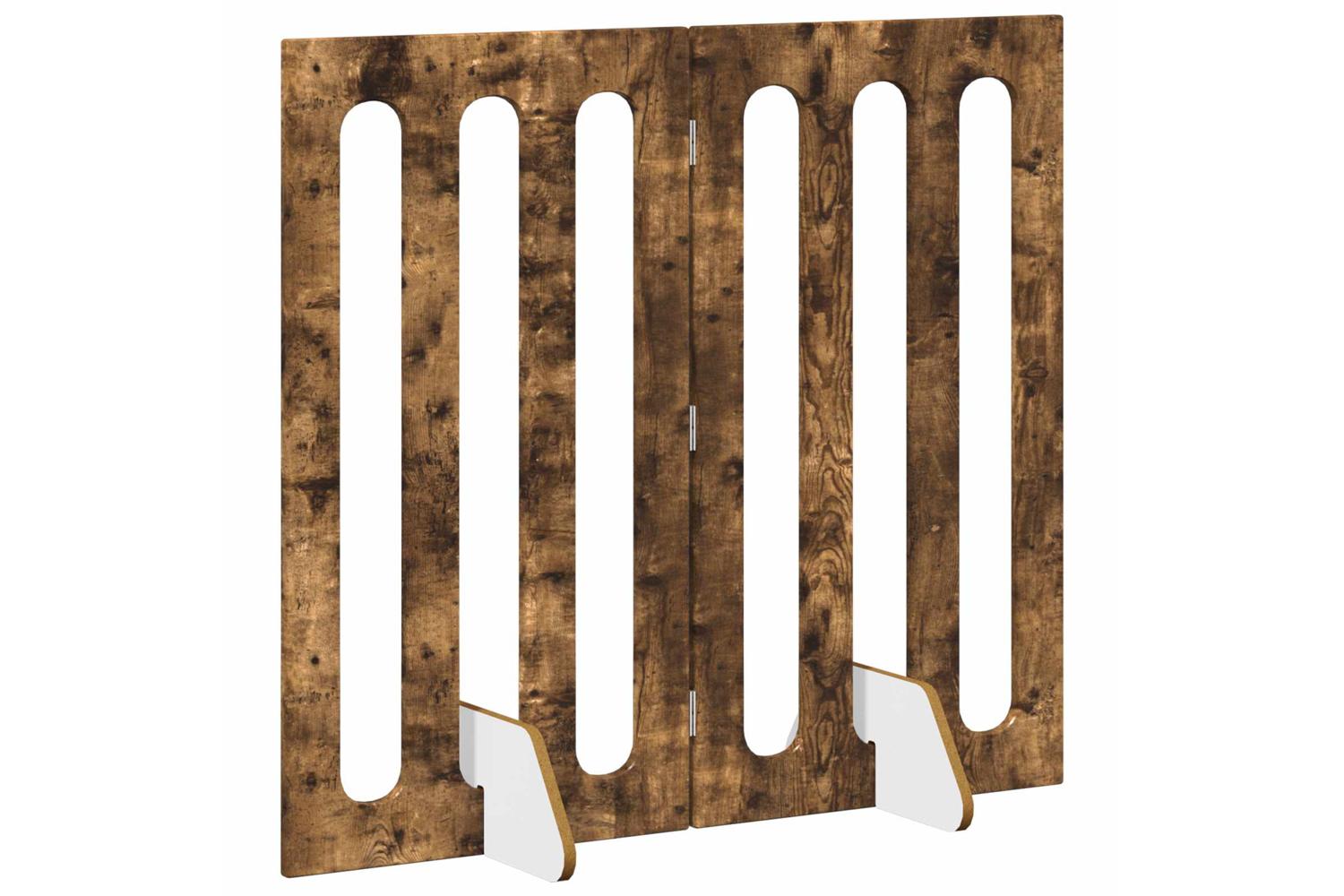 Vidaxl Folding Pet Fence 2 Pcs Smoked Oak 1005 X 38 X 90 Cm-3