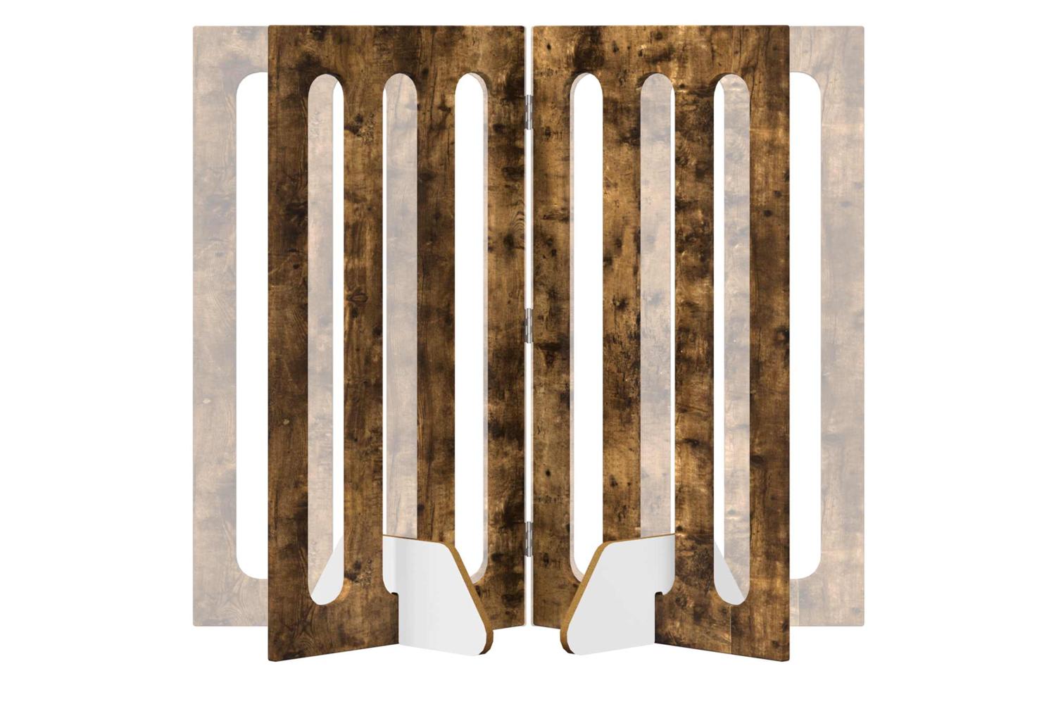 Vidaxl Folding Pet Fence 2 Pcs Smoked Oak 1005 X 38 X 90 Cm-7