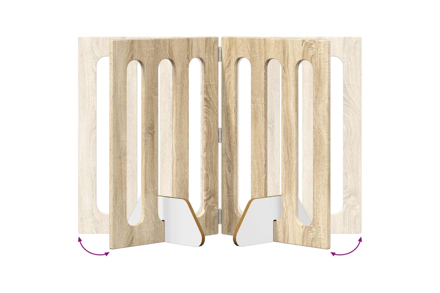 Vidaxl Folding Pet Fence 2 Pcs Sonoma Oak 1005 X 38 X 70 Cm-7
