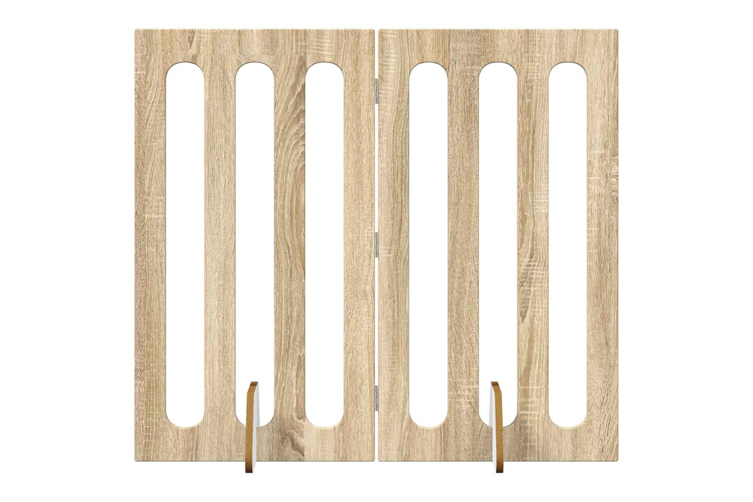 Vidaxl Folding Pet Fence 2 Pcs Sonoma Oak 1005 X 38 X 90 Cm-2