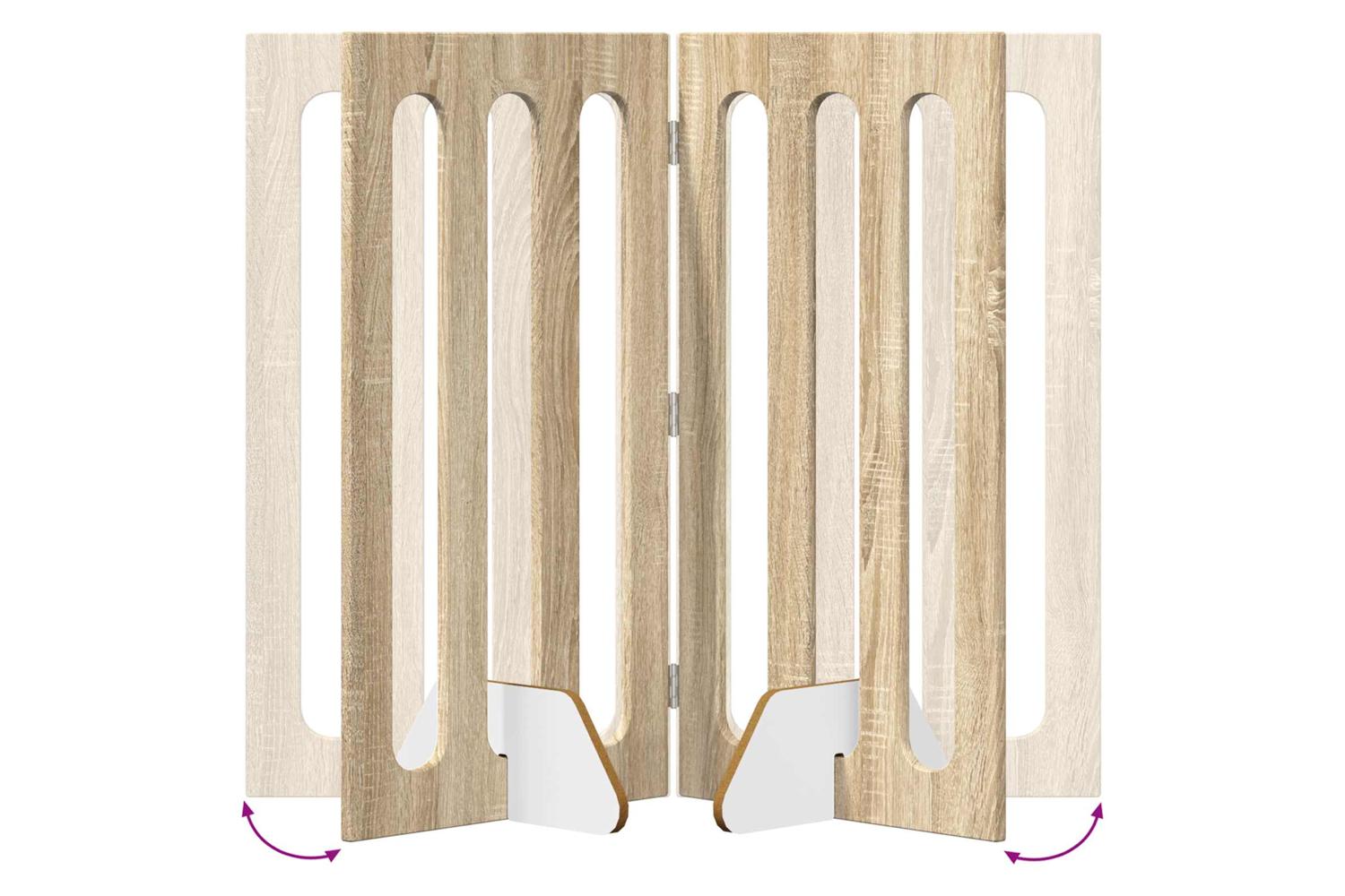 Vidaxl Folding Pet Fence 2 Pcs Sonoma Oak 1005 X 38 X 90 Cm-7