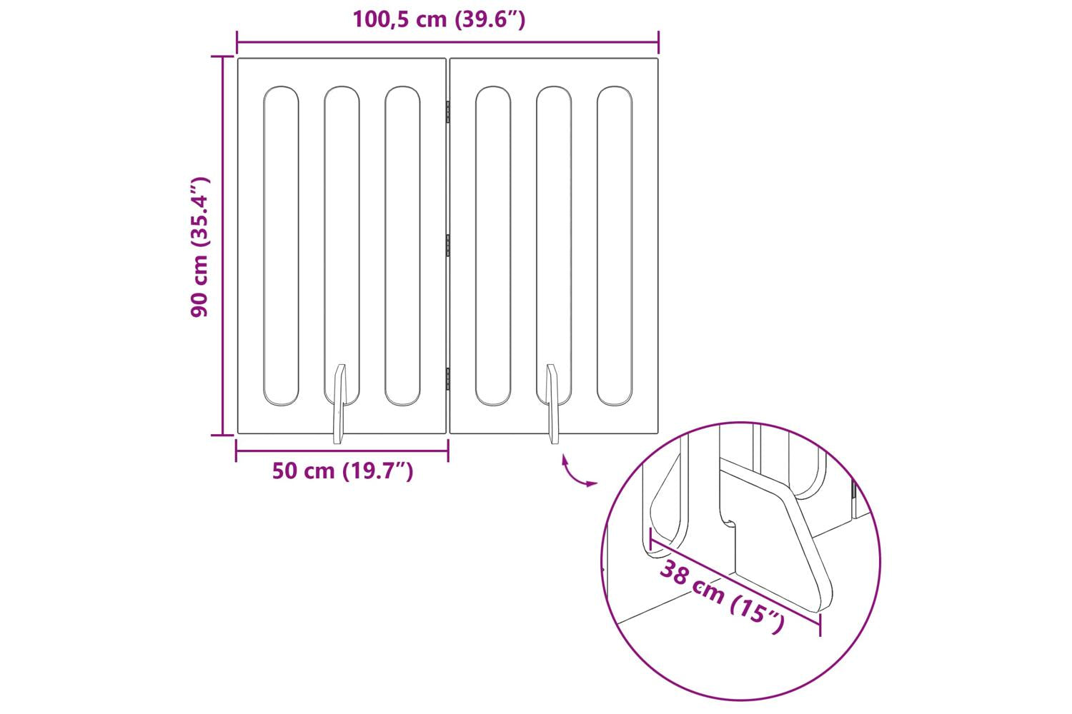 Vidaxl Folding Pet Fence 2 Pcs Sonoma Oak 1005 X 38 X 90 Cm-9