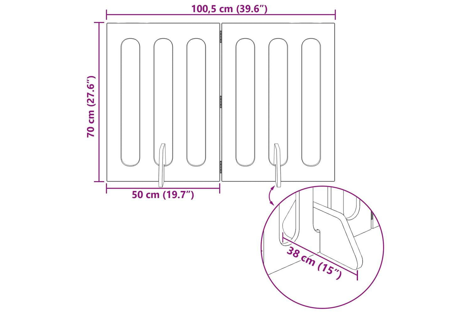 Vidaxl Folding Pet Fence 2 Pcs White 1005 X 38 X 70 Cm-9