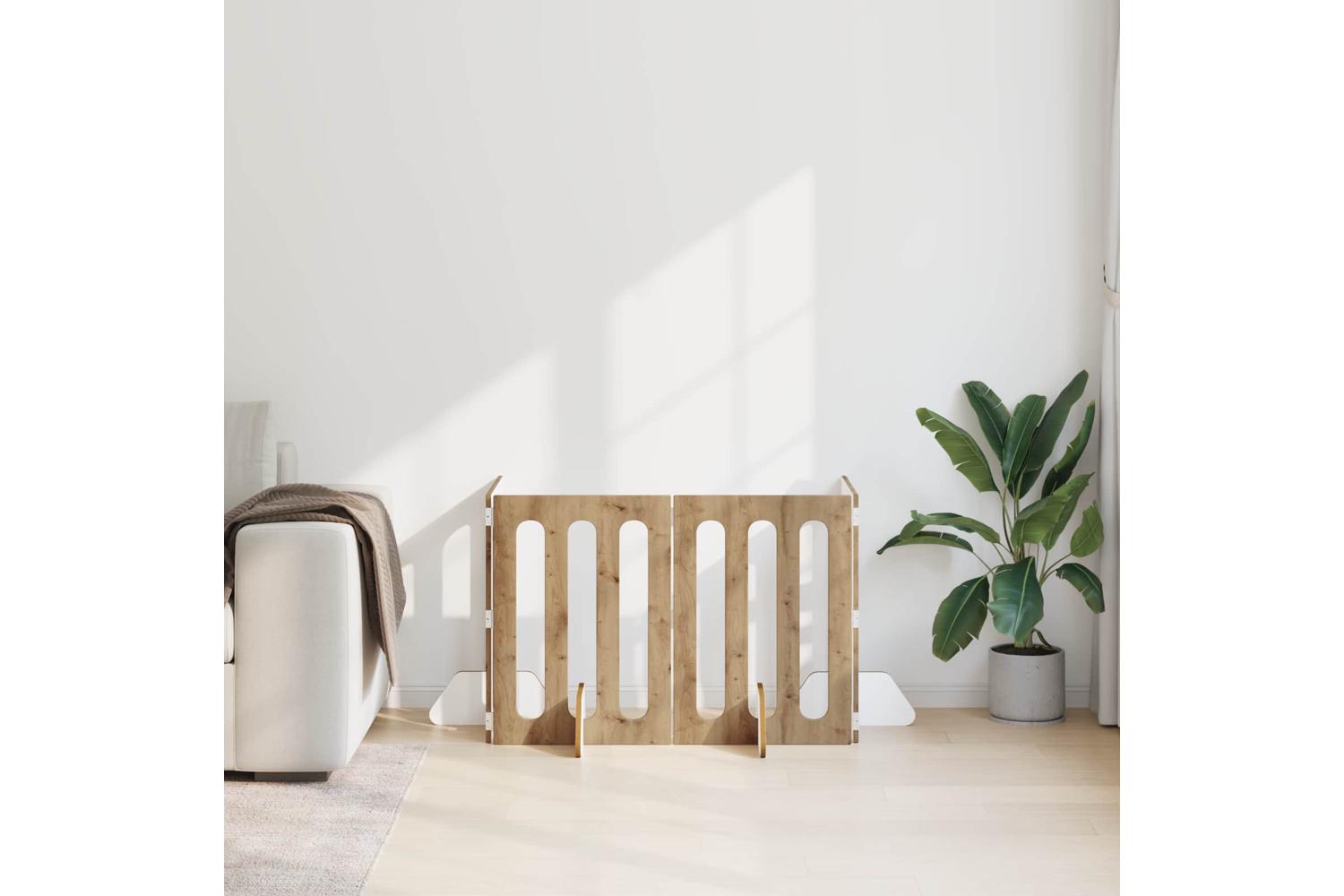 Vidaxl Folding Pet Fence 4 Pcs Artisan Oak 201 X 38 X 70 Cm-3