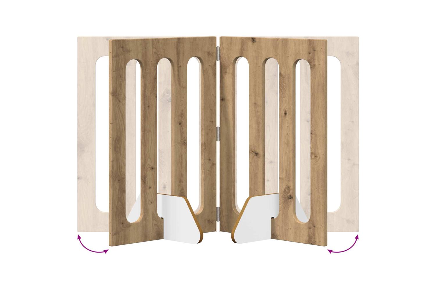 Vidaxl Folding Pet Fence 4 Pcs Artisan Oak 201 X 38 X 70 Cm-8