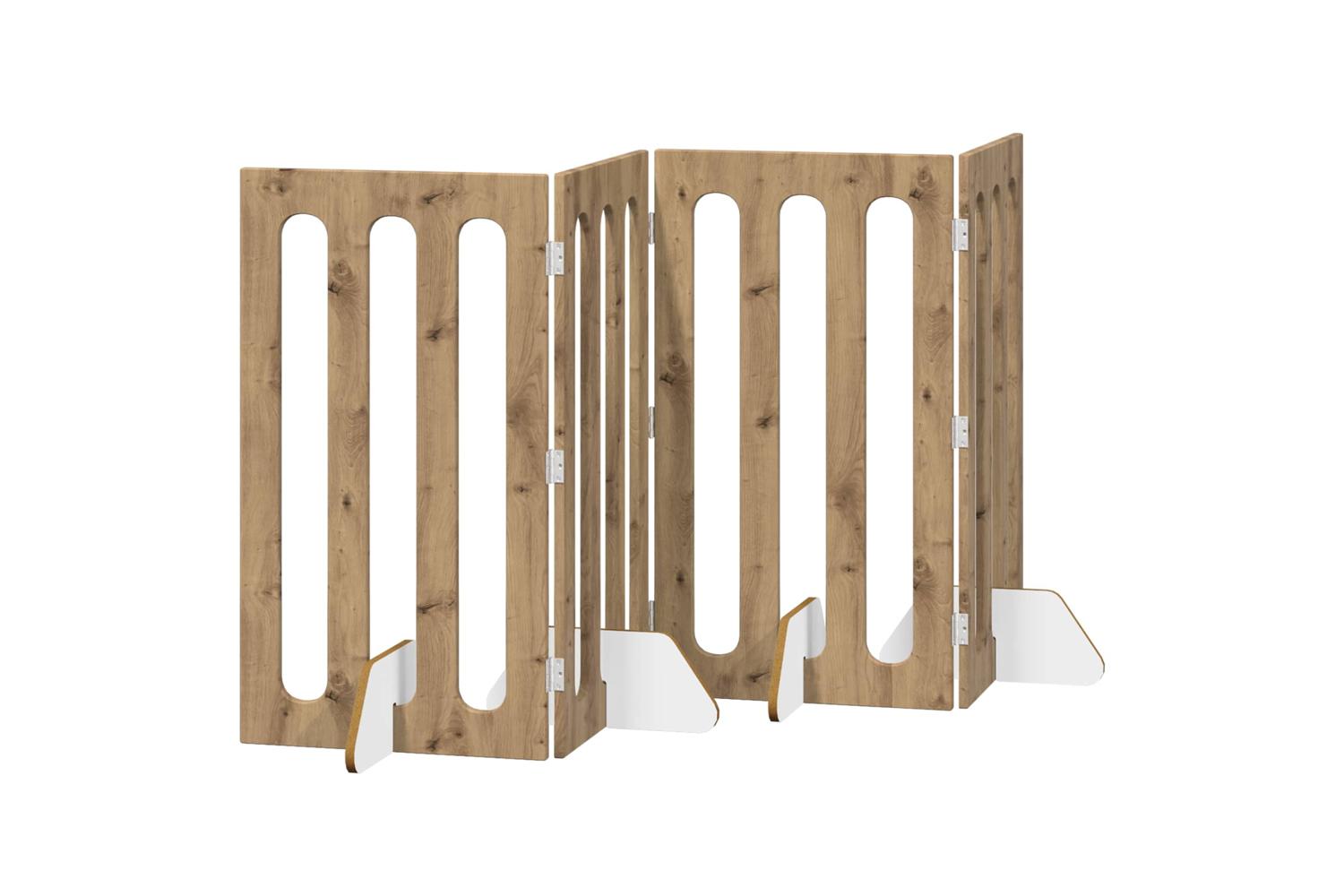Vidaxl Folding Pet Fence 4 Pcs Artisan Oak 201 X 38 X 90 Cm