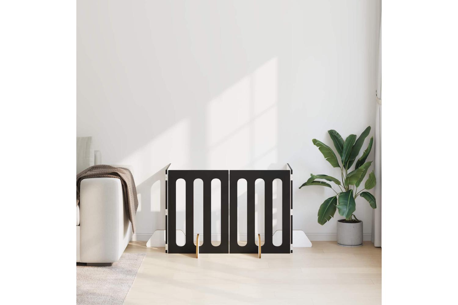 Vidaxl Folding Pet Fence 4 Pcs Black Oak 201 X 38 X 70 Cm-3