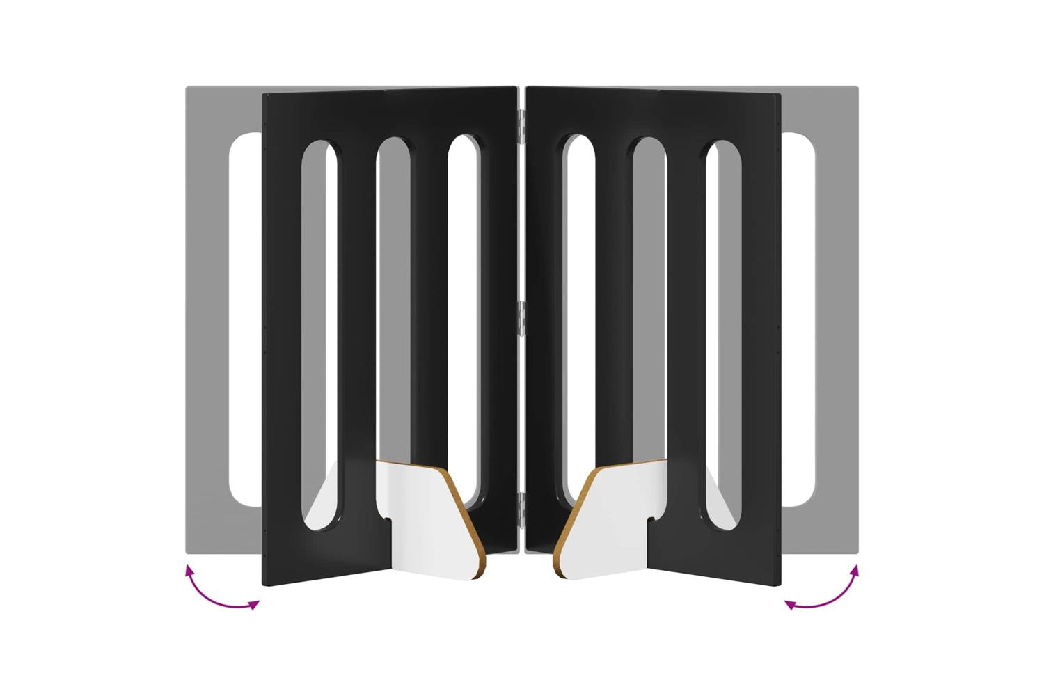 Vidaxl Folding Pet Fence 4 Pcs Black Oak 201 X 38 X 70 Cm-8
