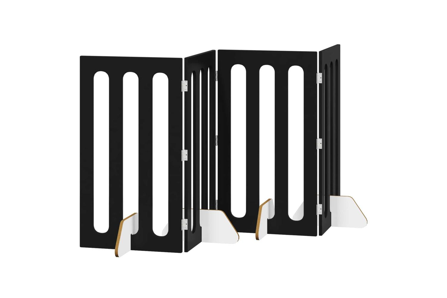Vidaxl Folding Pet Fence 4 Pcs Black Oak 201 X 38 X 90 Cm-2