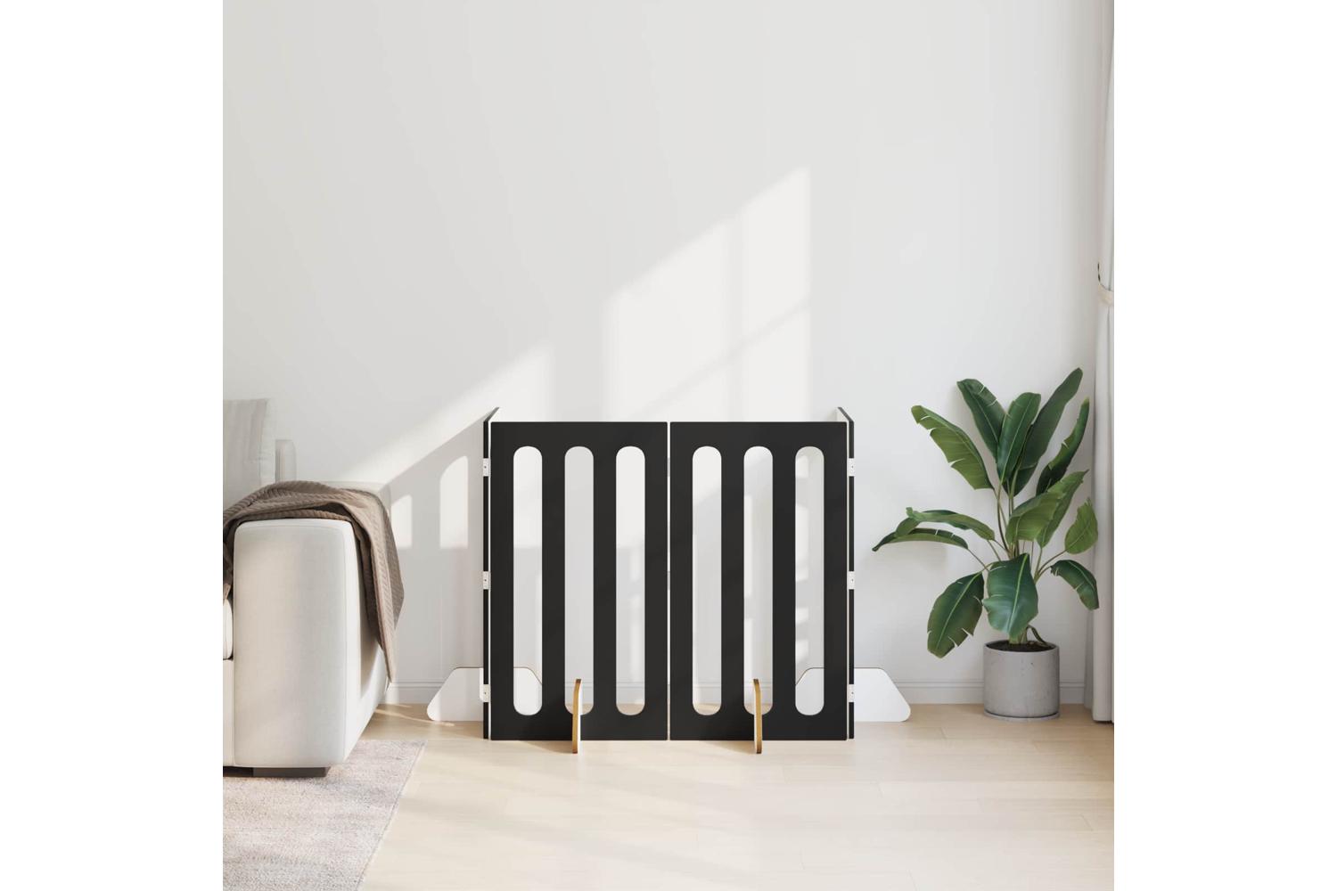 Vidaxl Folding Pet Fence 4 Pcs Black Oak 201 X 38 X 90 Cm-3