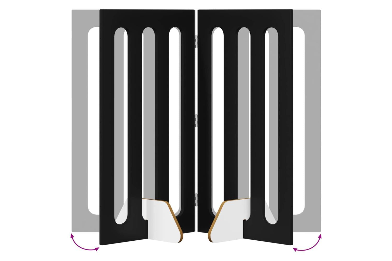 Vidaxl Folding Pet Fence 4 Pcs Black Oak 201 X 38 X 90 Cm-8