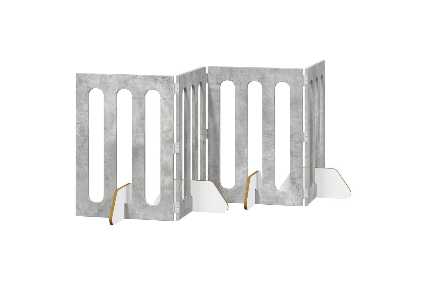 Vidaxl Folding Pet Fence 4 Pcs Concrete Grey 201 X 38 X 70 Cm-2