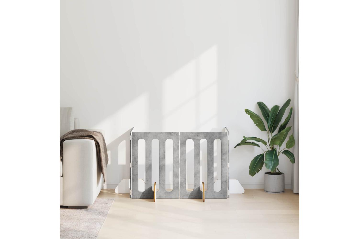 Vidaxl Folding Pet Fence 4 Pcs Concrete Grey 201 X 38 X 70 Cm-3