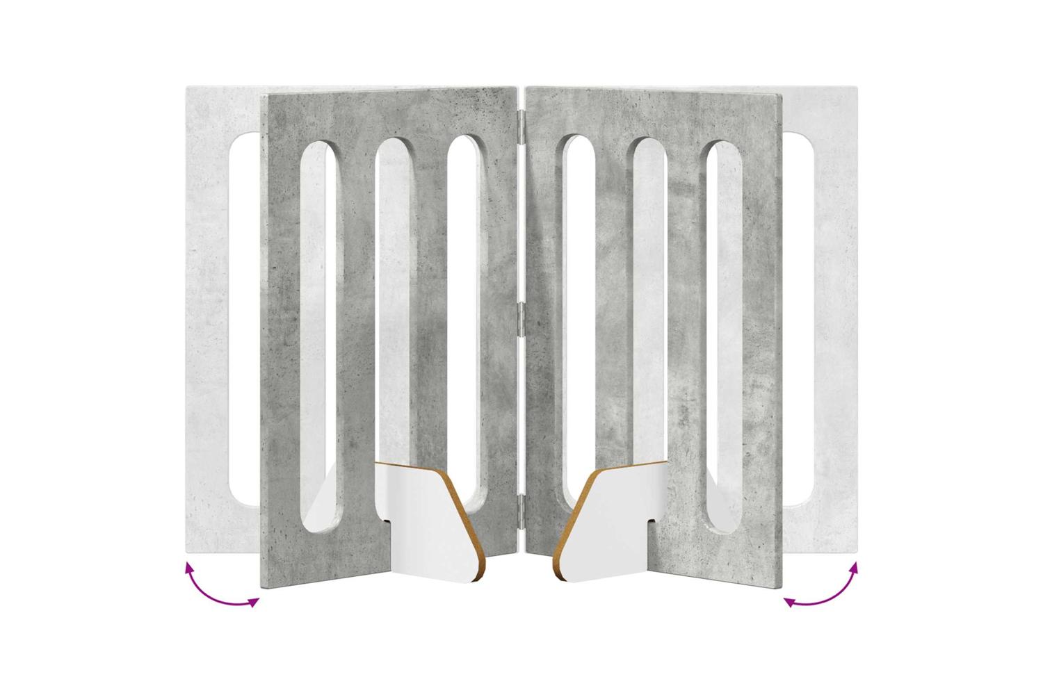 Vidaxl Folding Pet Fence 4 Pcs Concrete Grey 201 X 38 X 70 Cm-8