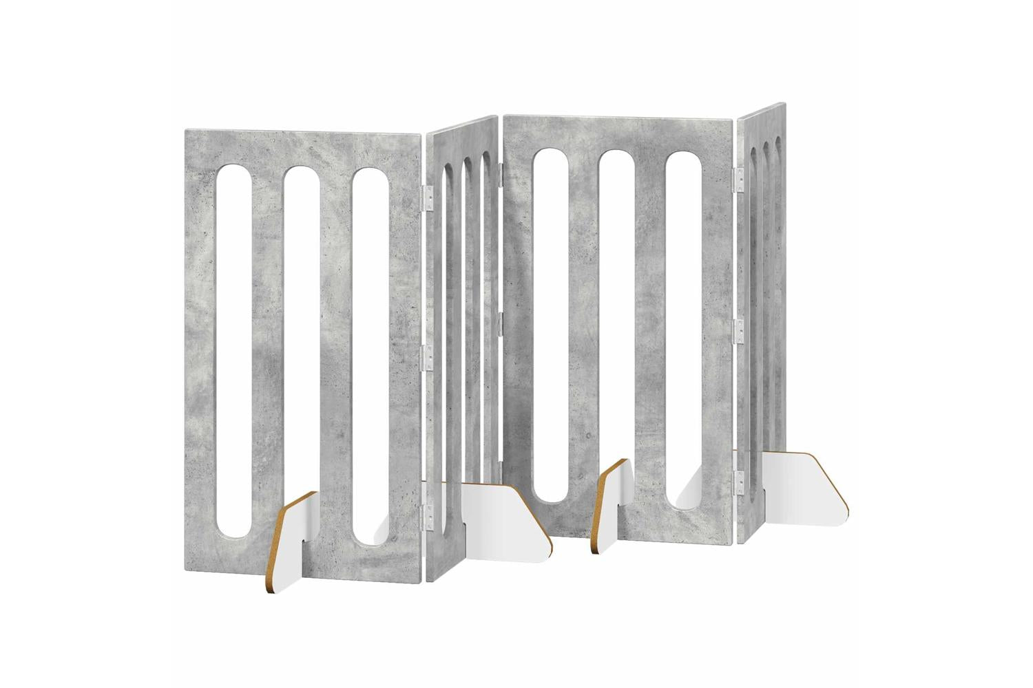 Vidaxl Folding Pet Fence 4 Pcs Concrete Grey 201 X 38 X 90 Cm-2