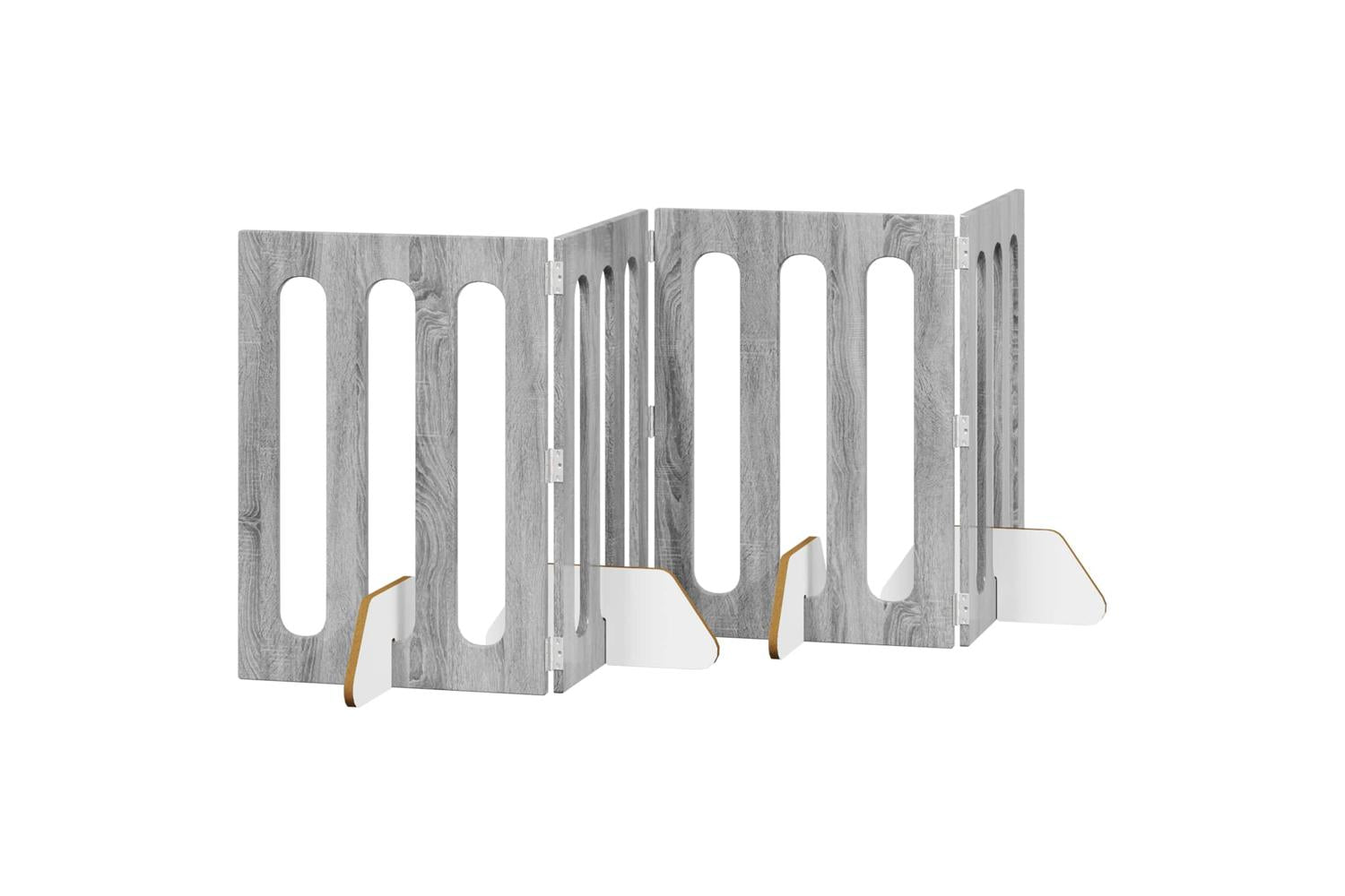 Vidaxl Folding Pet Fence 4 Pcs Grey Sonoma 201 X 38 X 70 Cm