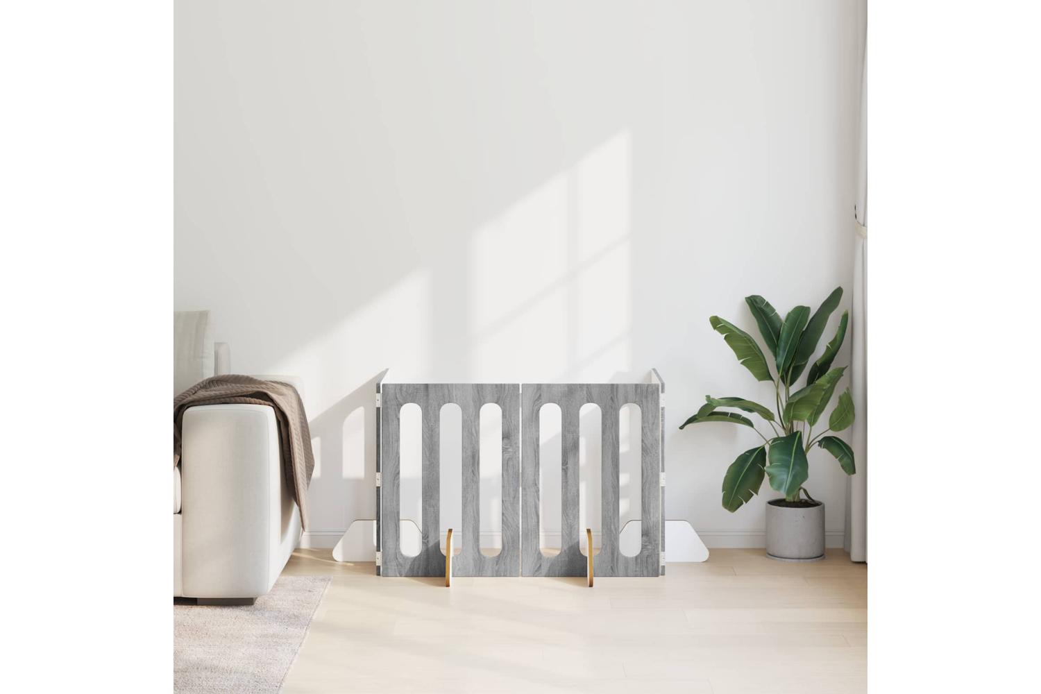 Vidaxl Folding Pet Fence 4 Pcs Grey Sonoma 201 X 38 X 70 Cm-3