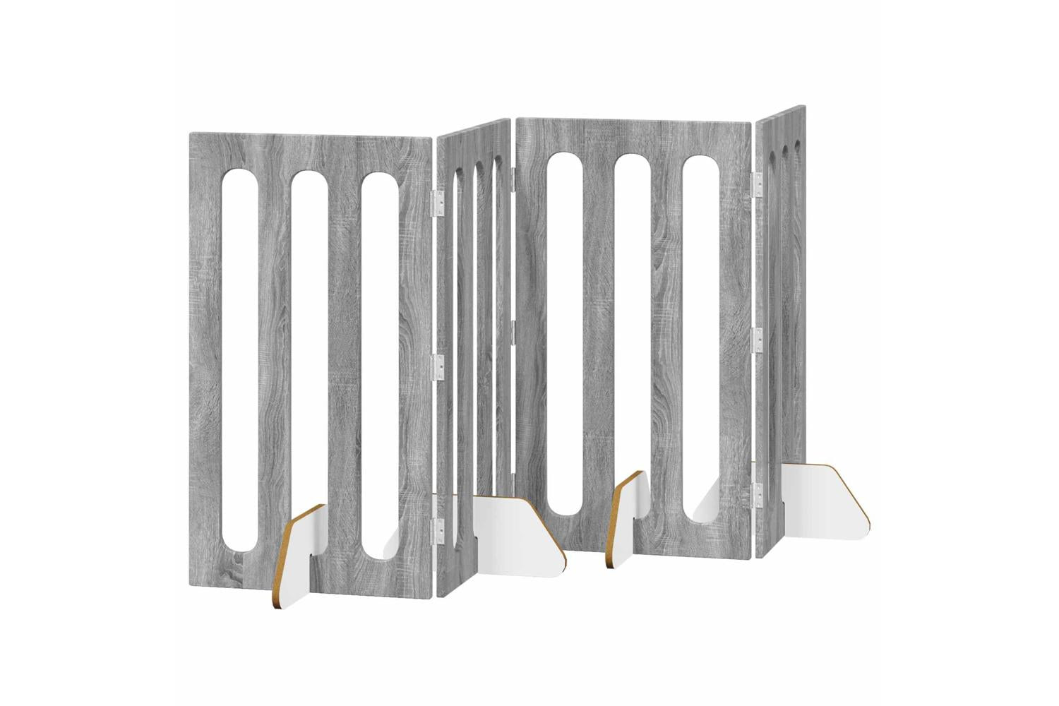 Vidaxl Folding Pet Fence 4 Pcs Grey Sonoma 201 X 38 X 90 Cm-2