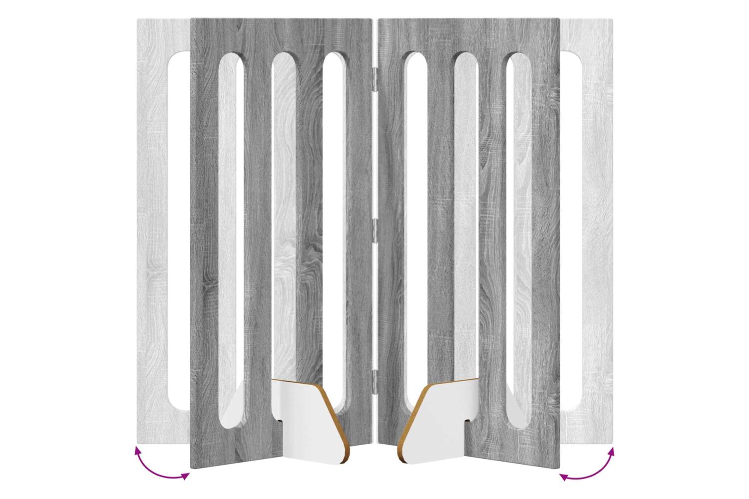 Vidaxl Folding Pet Fence 4 Pcs Grey Sonoma 201 X 38 X 90 Cm-8