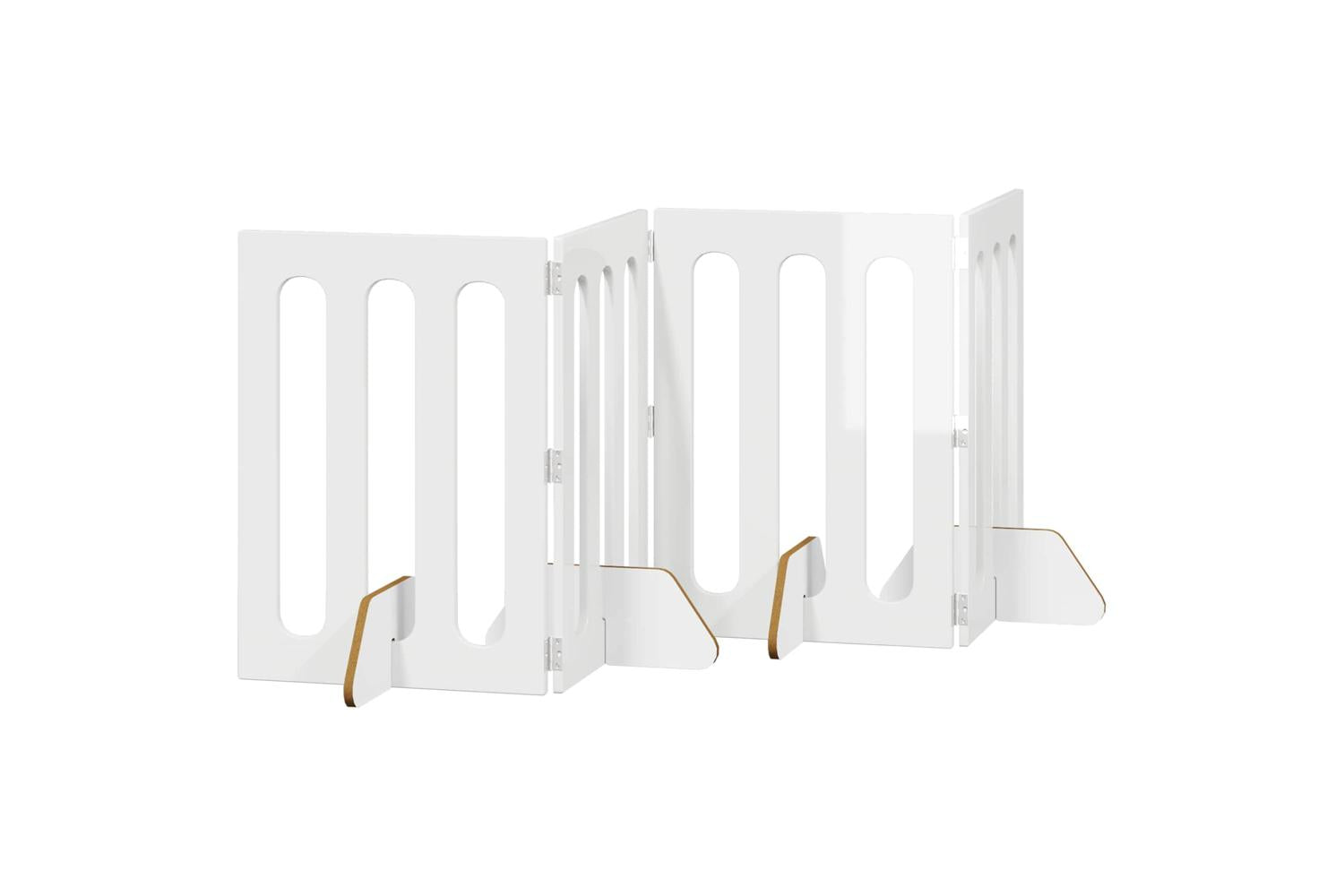 Vidaxl Folding Pet Fence 4 Pcs High Gloss White 201 X 38 X 70 Cm-2