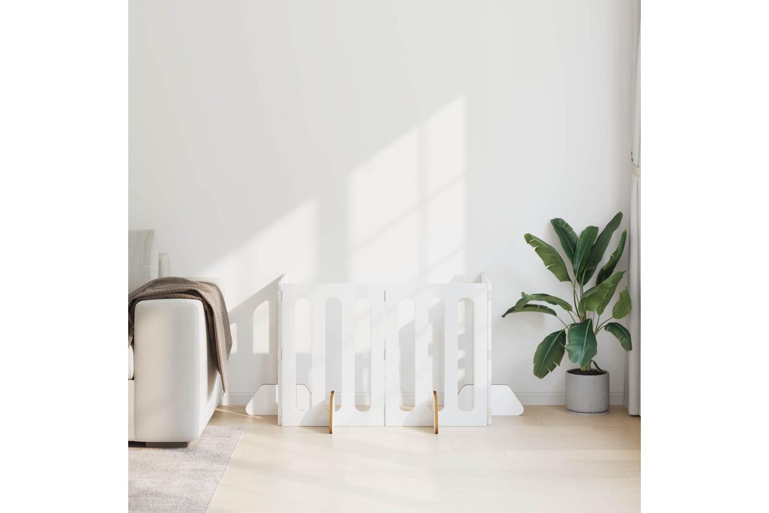 Vidaxl Folding Pet Fence 4 Pcs High Gloss White 201 X 38 X 70 Cm-3