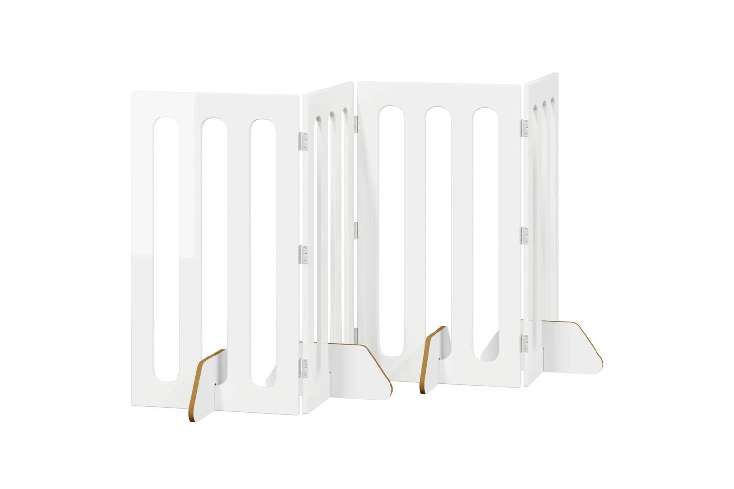 Vidaxl Folding Pet Fence 4 Pcs High Gloss White 201 X 38 X 90 Cm