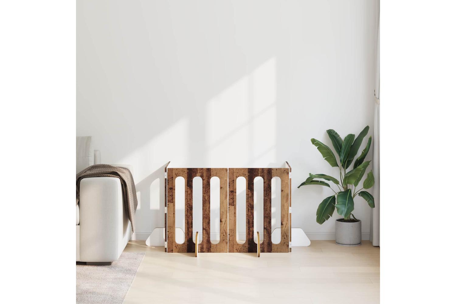 Vidaxl Folding Pet Fence 4 Pcs Oak Wood 201 X 38 X 70 Cm-3