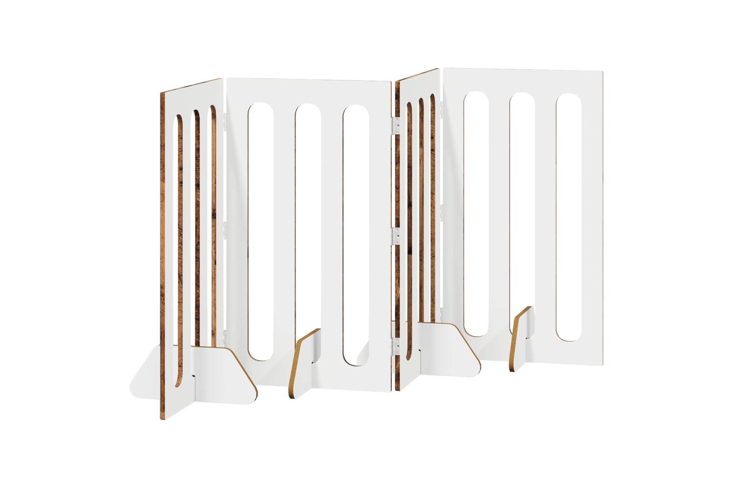 Vidaxl Folding Pet Fence 4 Pcs Oak Wood 201 X 38 X 90 Cm-5