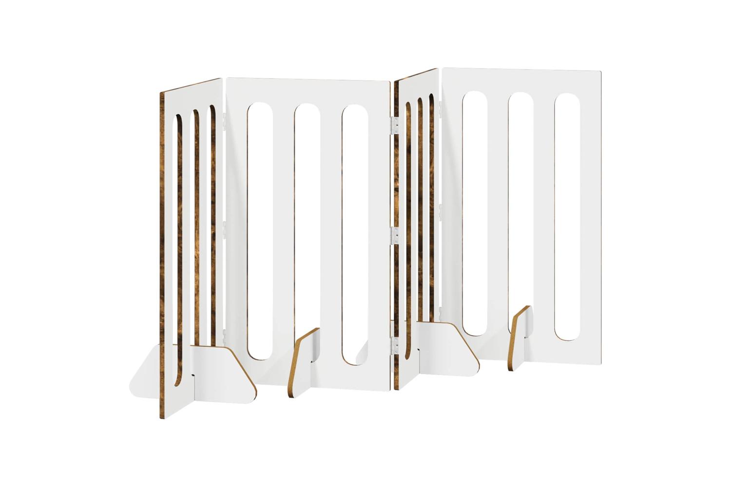 Vidaxl Folding Pet Fence 4 Pcs Smoked Oak 201 X 38 X 90 Cm-5