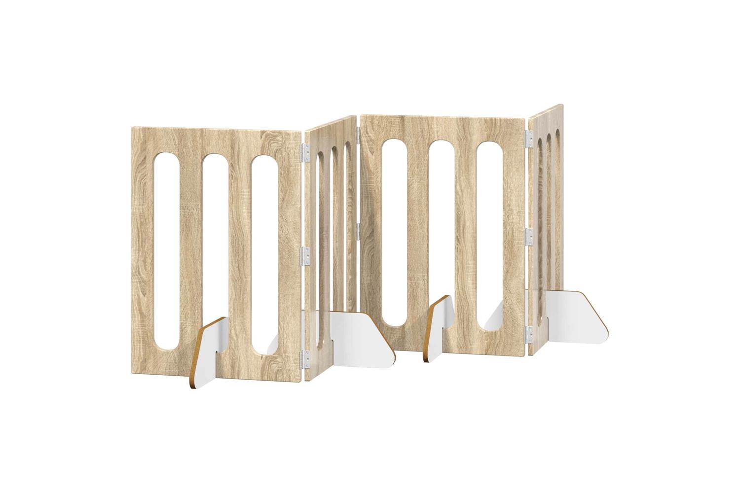 Vidaxl Folding Pet Fence 4 Pcs Sonoma Oak 201 X 38 X 70 Cm-2