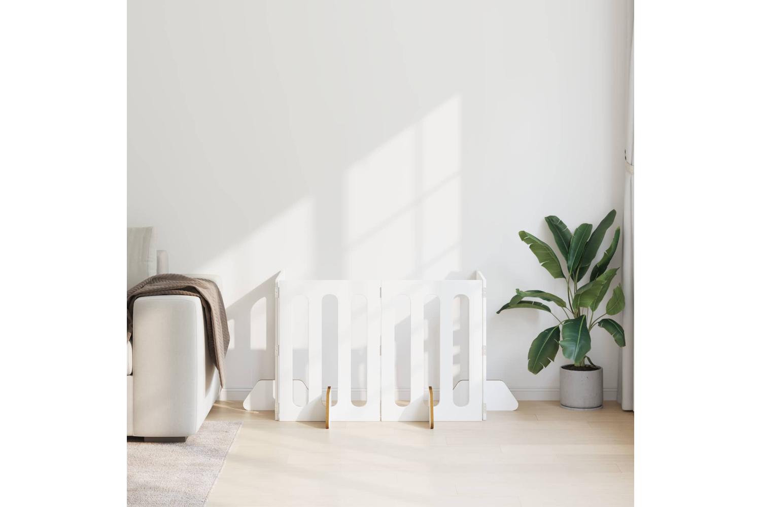 Vidaxl Folding Pet Fence 4 Pcs White 201 X 38 X 70 Cm Engineered Wood-3