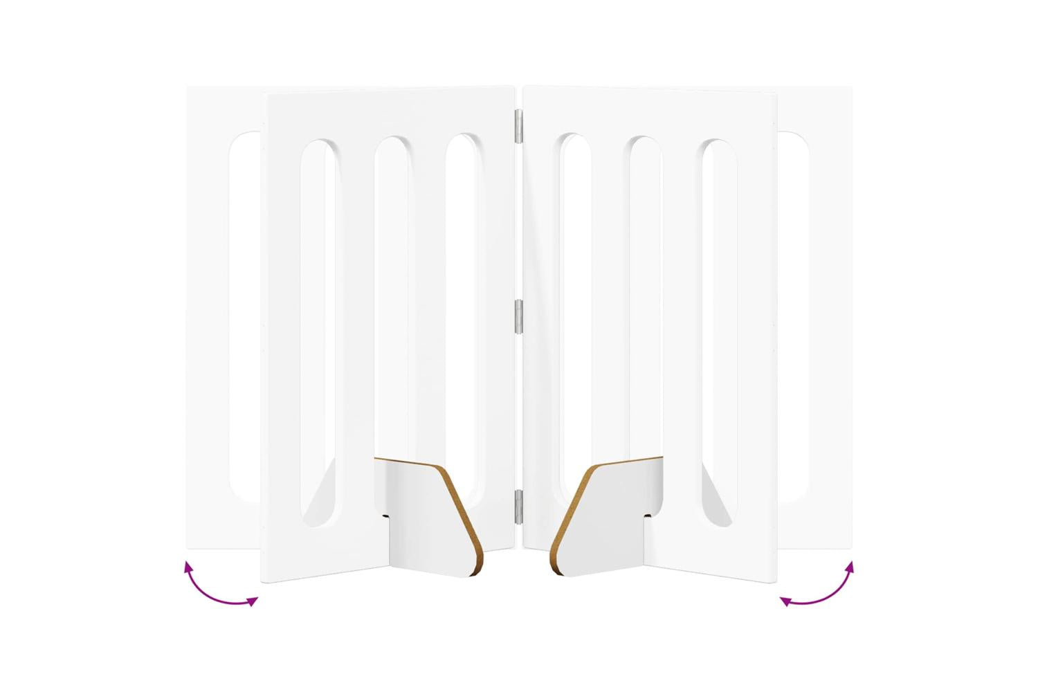 Vidaxl Folding Pet Fence 4 Pcs White 201 X 38 X 70 Cm Engineered Wood-8
