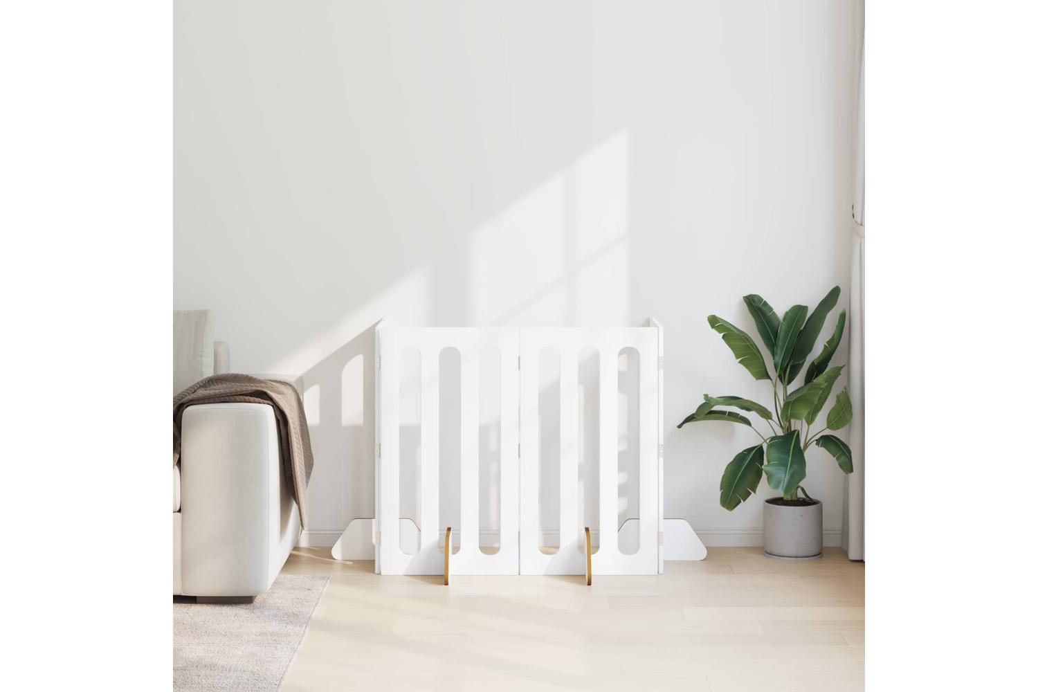 Vidaxl Folding Pet Fence 4 Pcs White 201 X 38 X 90 Cm Engineered Wood-3