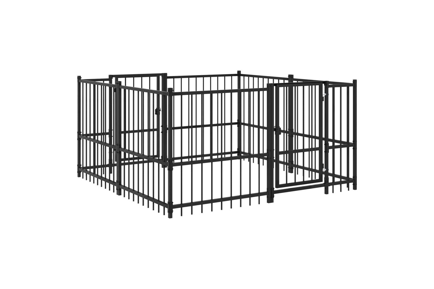 Vidaxl Outdoor Dog Playpen Black 192 X 192 X 100 Cm Steel