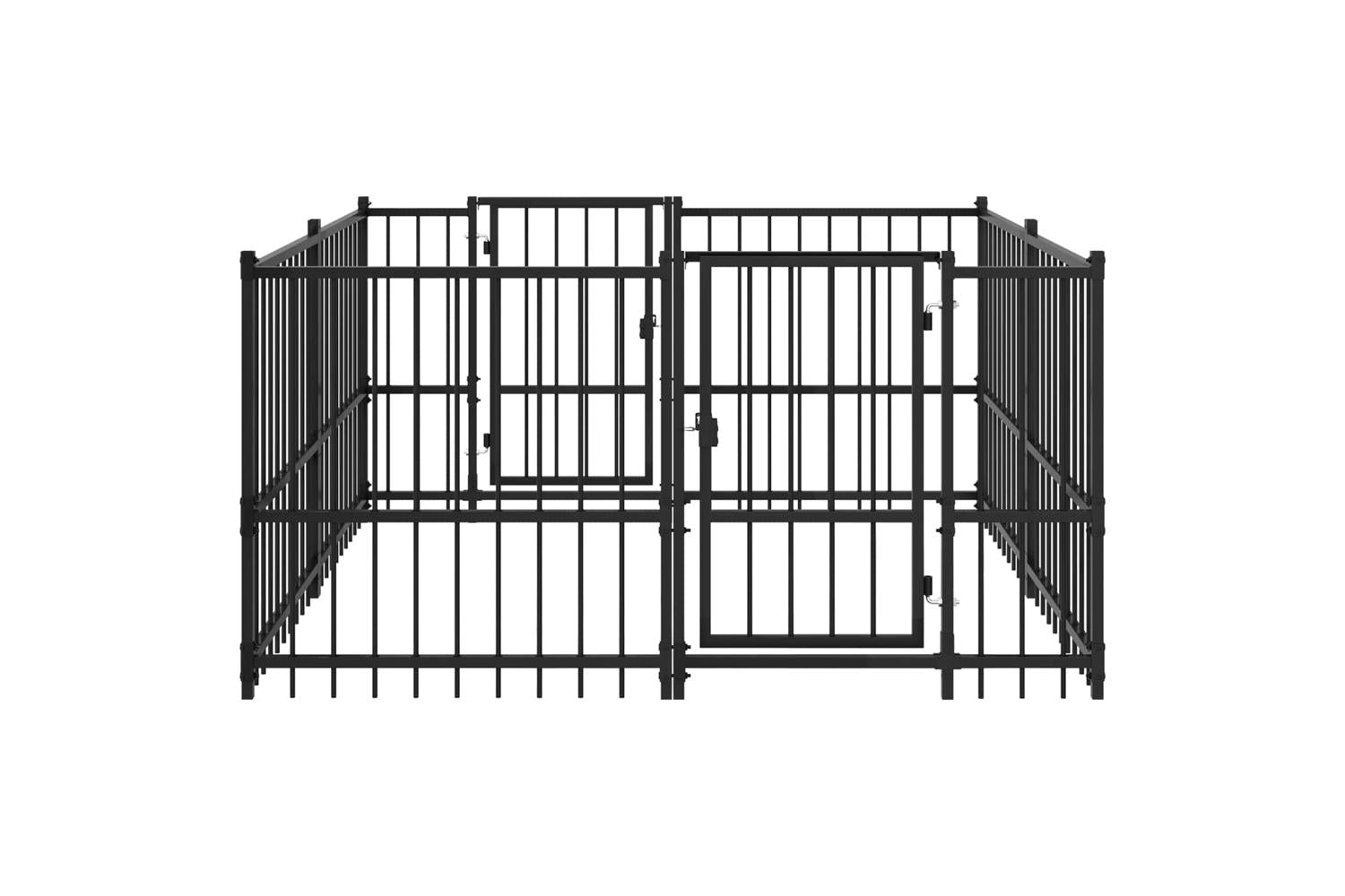 Vidaxl Outdoor Dog Playpen Black 192 X 192 X 100 Cm Steel-4